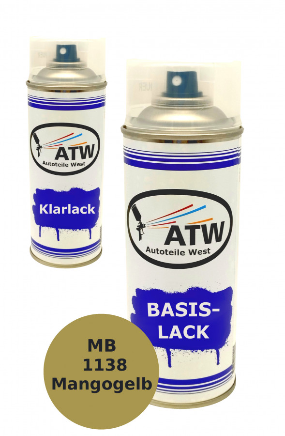 Autolack für Mercedes Benz 1138 Mangogelb +400ml Klarlack Set